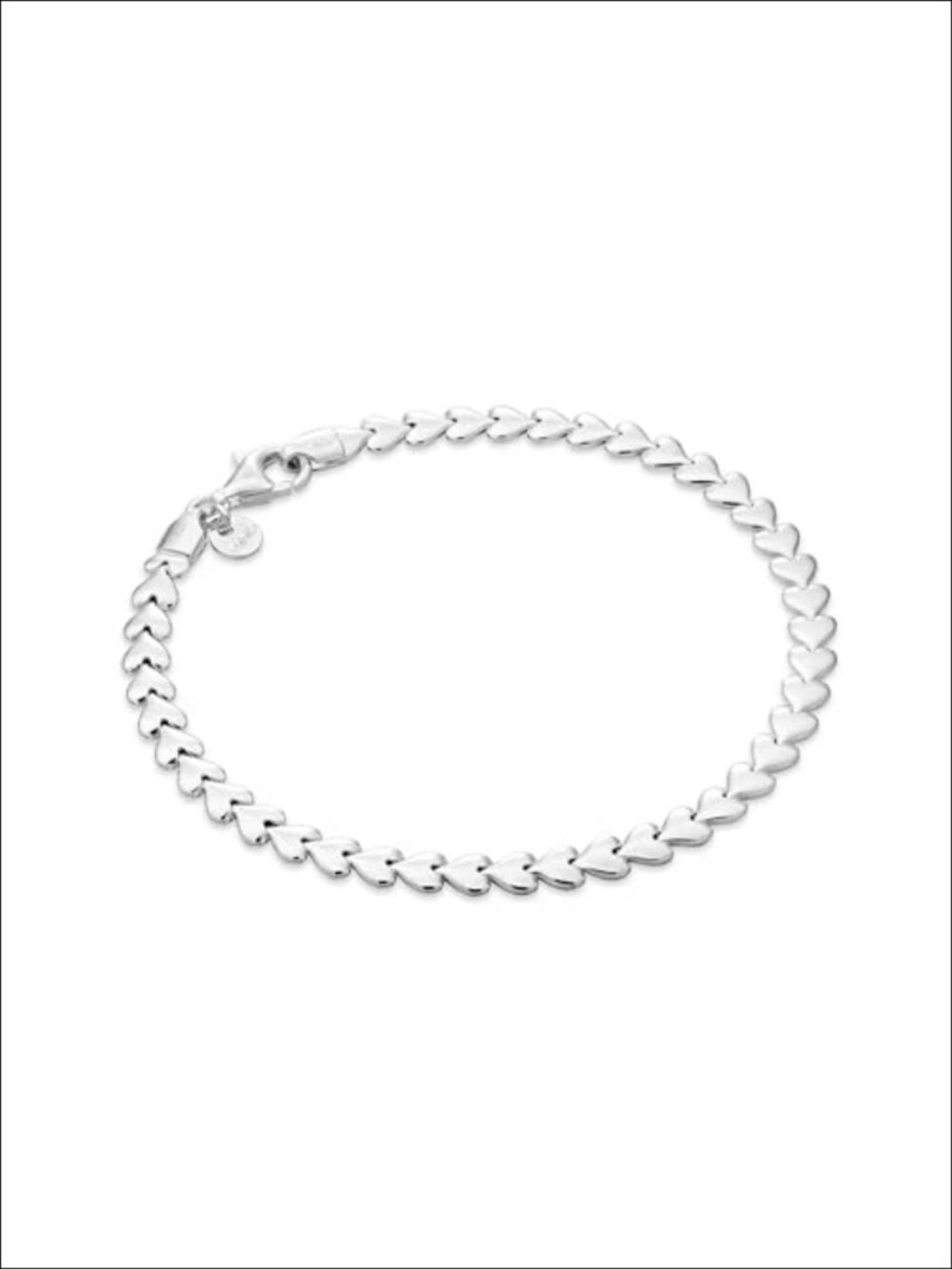 925 Sterling Silver Italian Heart Link Tennis Bracelet for Women